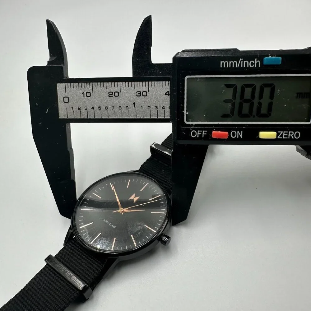 MVMT San Vicente Watch Women Black Nylon Slip Thru Band New Battery 10